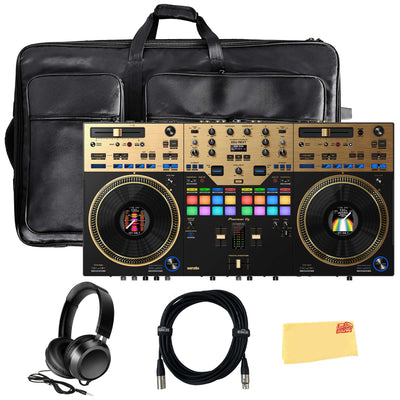 Pioneer DDJ-REV7-N Scratch-Style 2-Channel Professional DJ Controller - Gold w/ Case