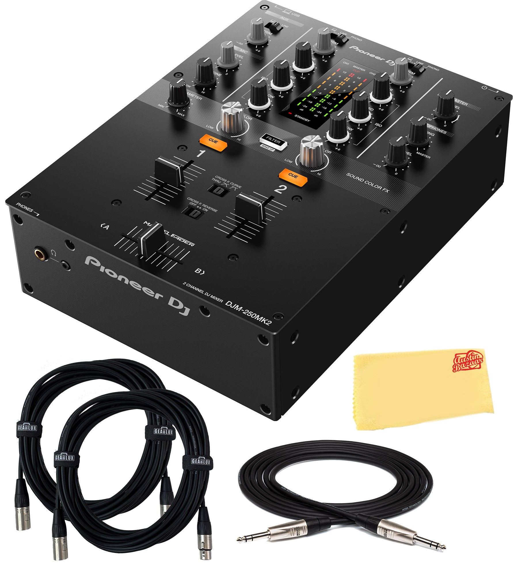 Pioneer DJM-250MK2 2-Channel DJ Mixer w/ Cables