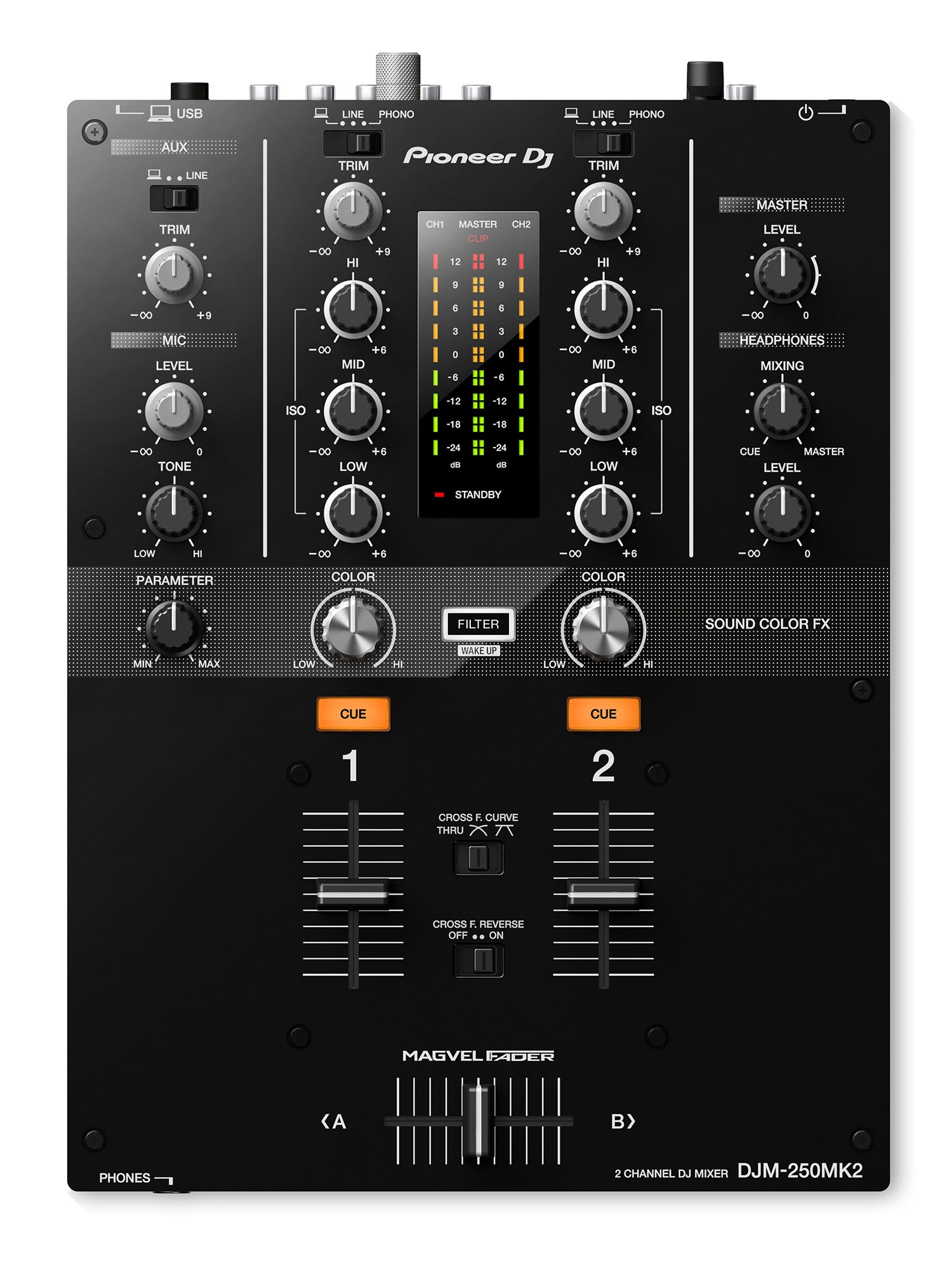Pioneer DJM-250MK2 2-Channel DJ Mixer w/ Cables