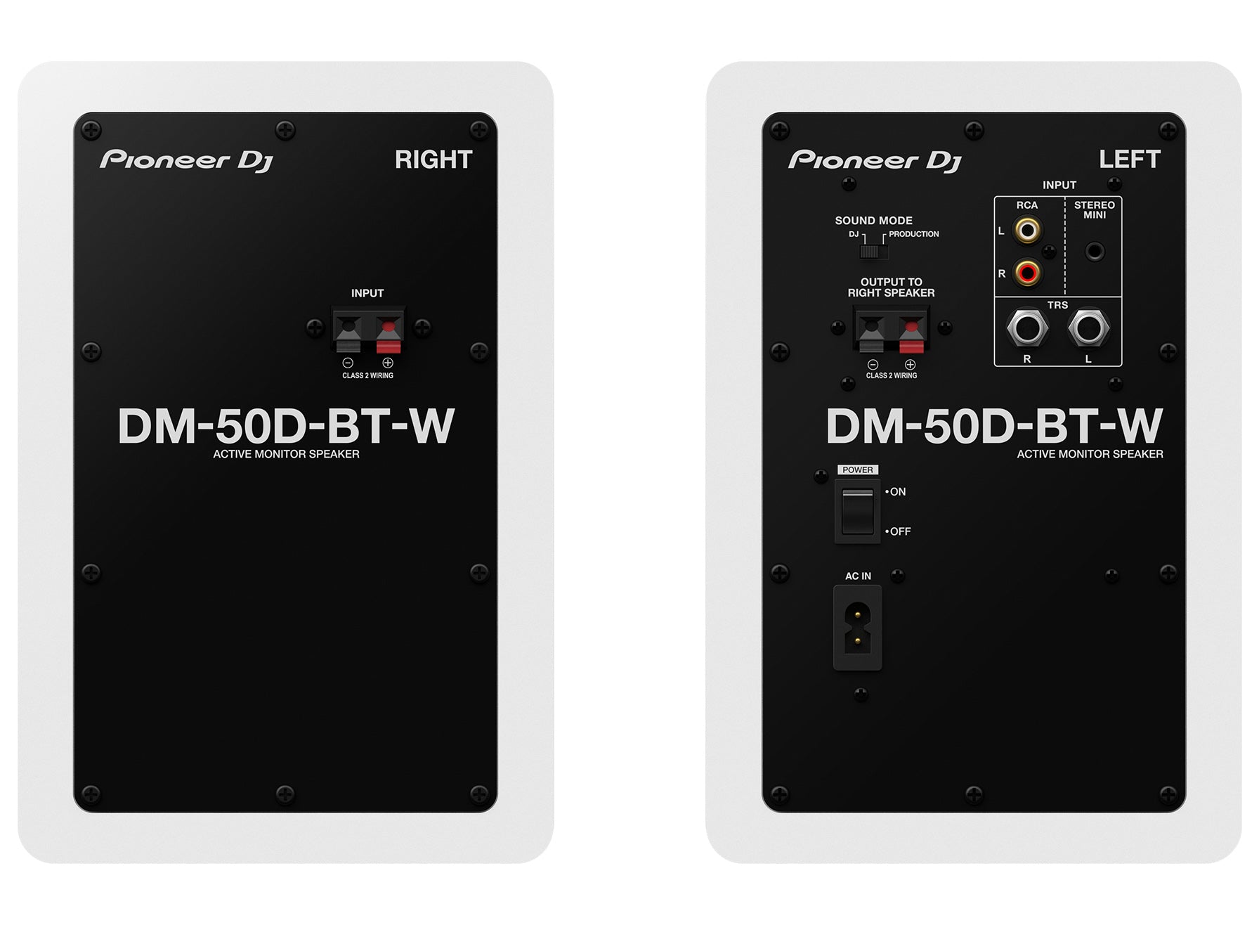Pioneer DM-50D-BT 5-Inch Desktop Active Bluetooth Monitor Speaker - White w/ Laptop Stand