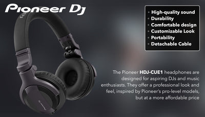 Pioneer DJ HDJ-CUE1 DJ Headphones - Black w/ Headphones Case
