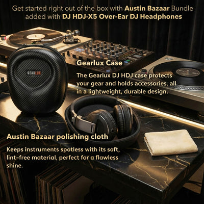 Pioneer DJ HDJ-X5 Over-Ear DJ Headphones - Black w/ Headphones Case