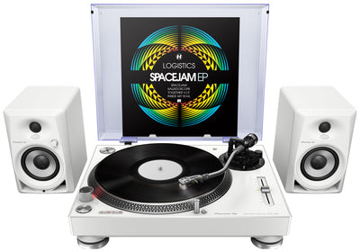 Pioneer PLX-500-W Direct Drive Turntable - White w/ Headphones