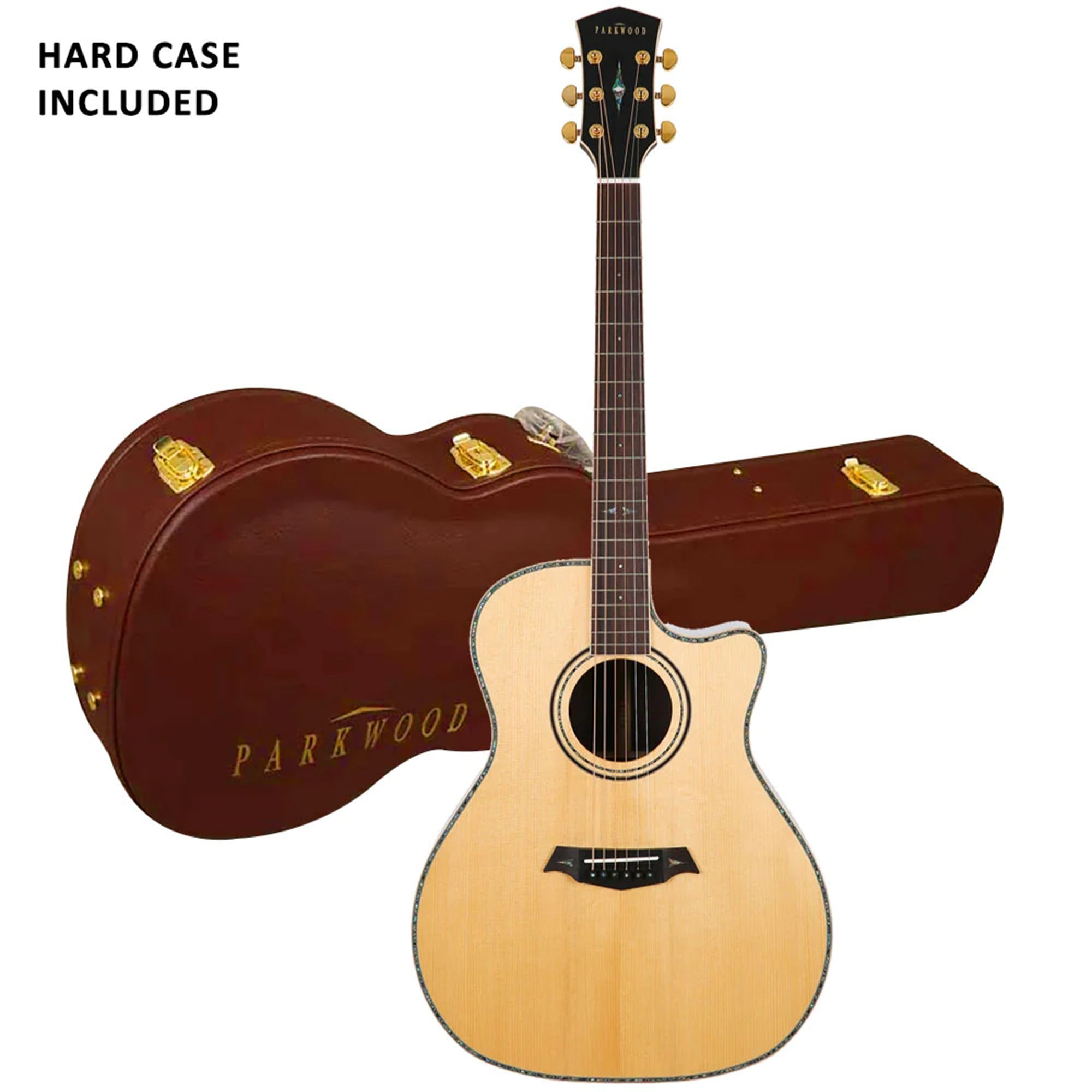 Parkwood GA880 ADK Grand Auditorium Cutaway Semi Acoustic Guitar - Natural