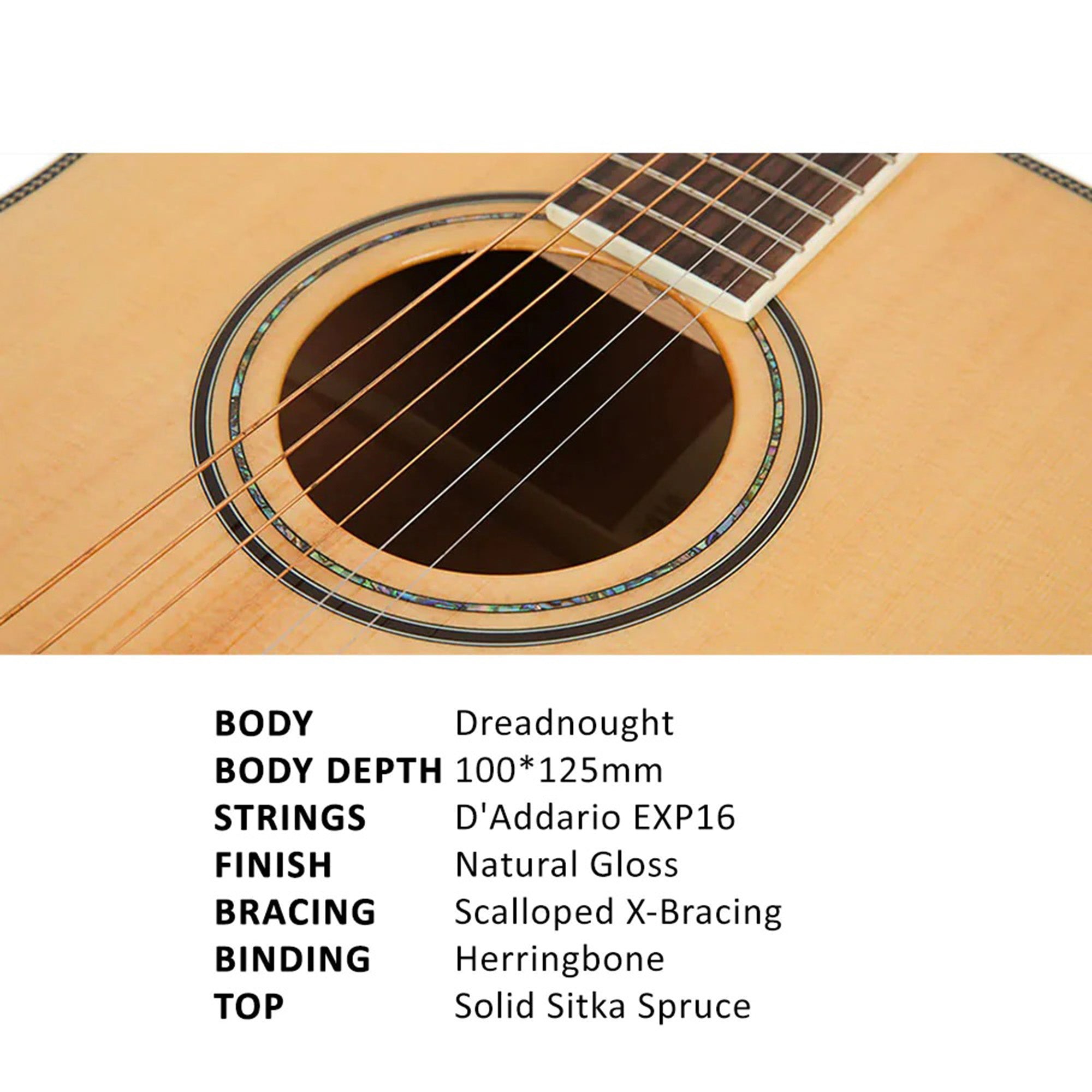 Parkwood P610 Dreadnought Body Acoustic Guitar - Natural