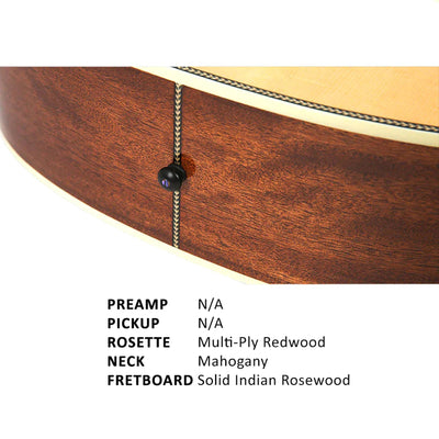 Parkwood P620 OM Body Acoustic Guitar - Natural