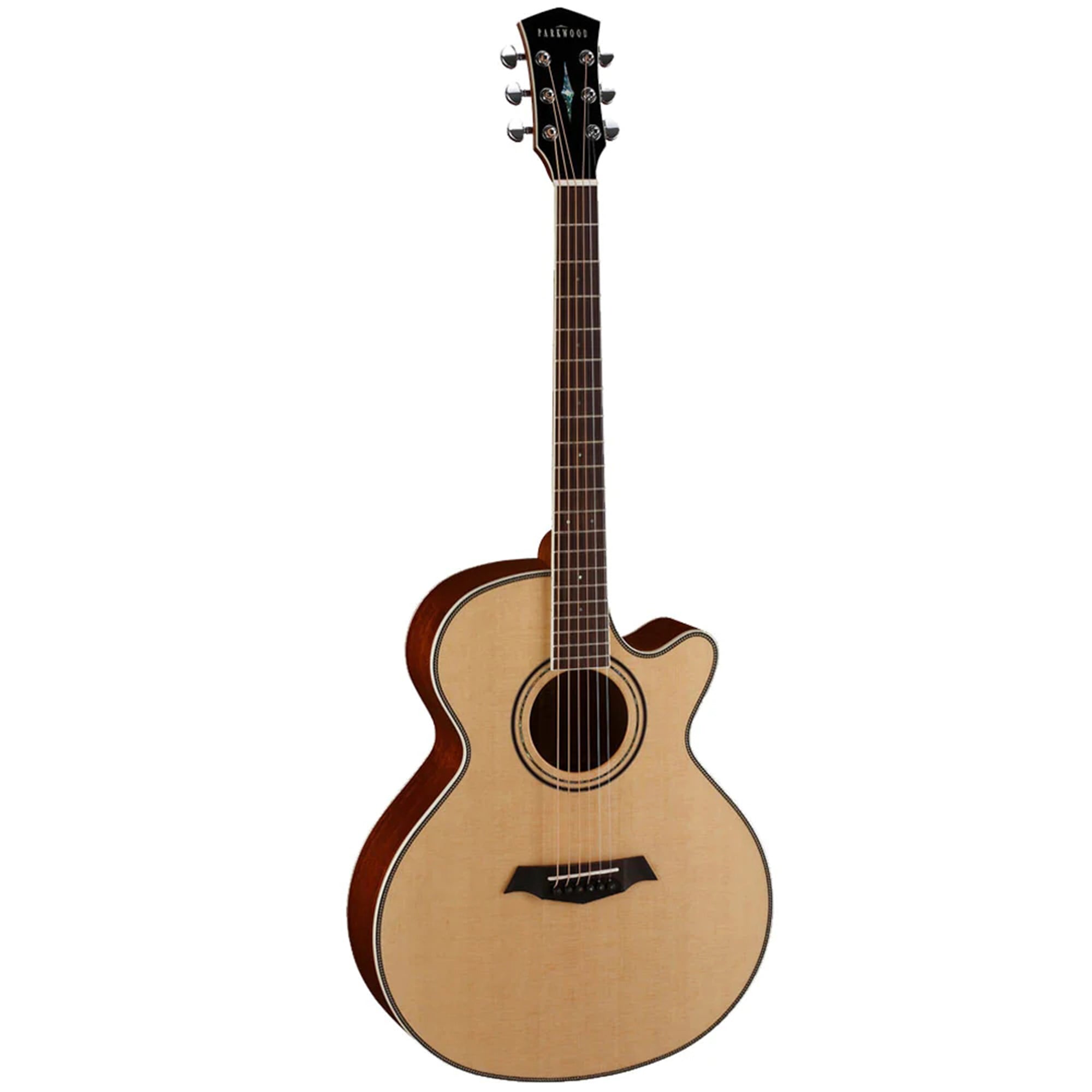 Parkwood P670 Grand Concert Cutaway Semi Acoustic Guitar - Natural