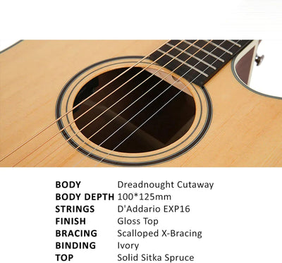 Parkwood S26GT Dreadnought Body Semi Acoustic Guitar - Natural