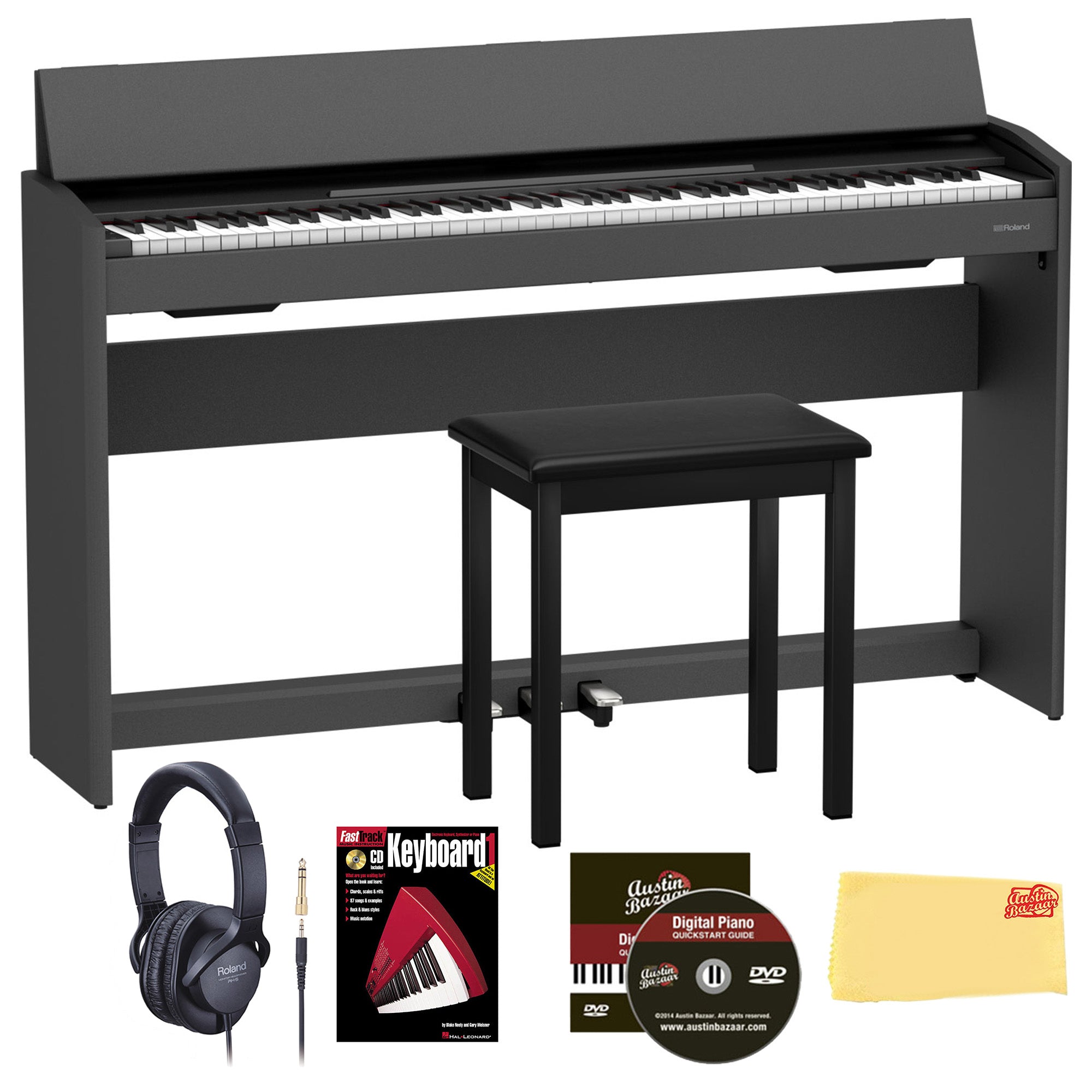 Roland F701 Upright Digital Piano - Light Oak w/ Headphones