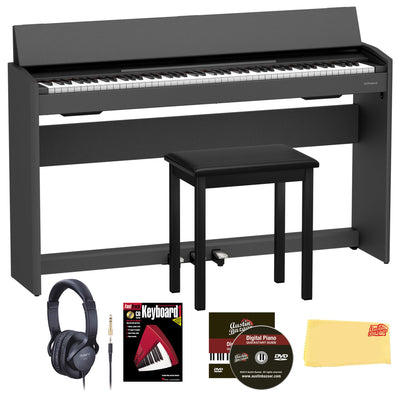 Roland F701 Upright Digital Piano - Light Oak w/ Headphones