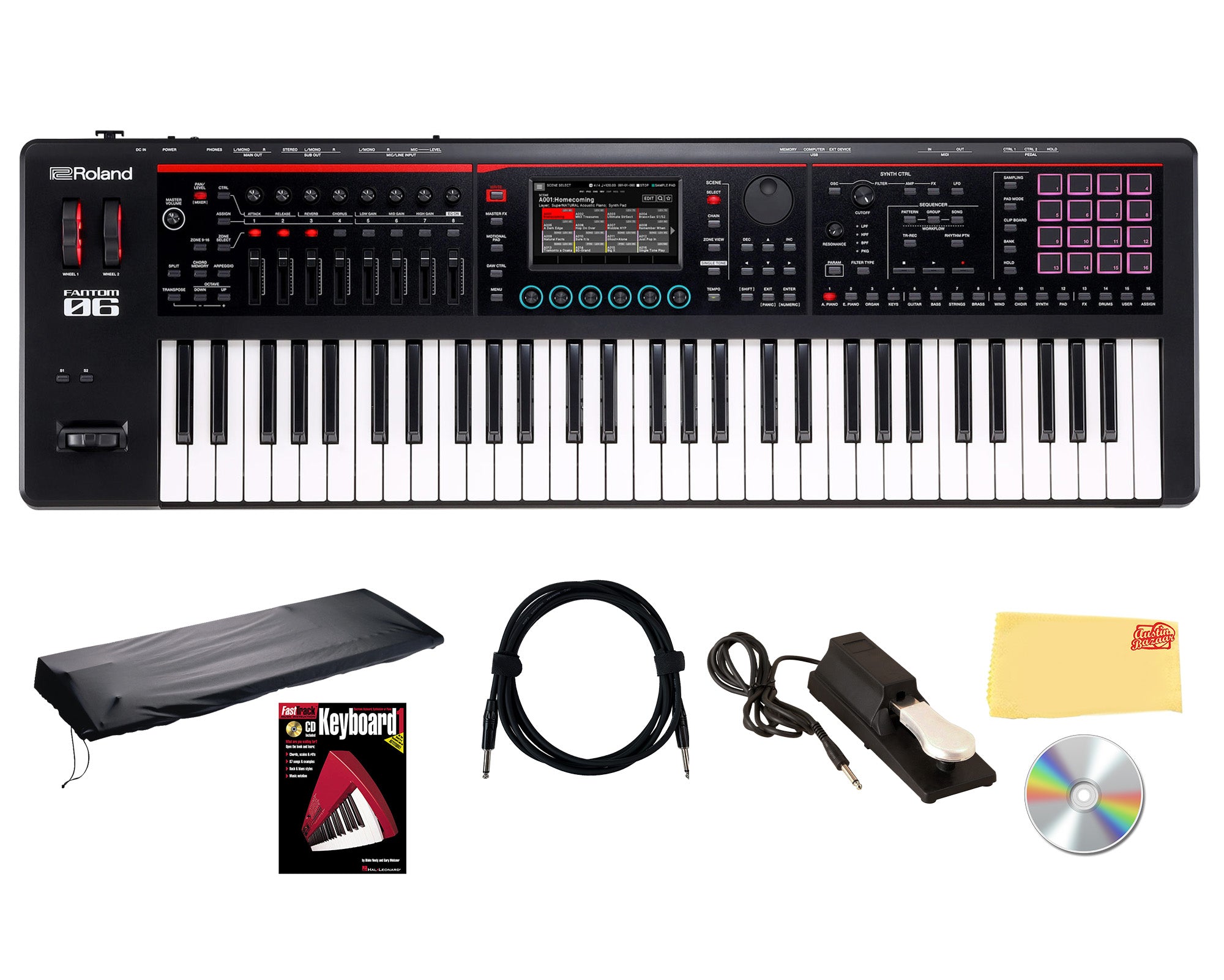Roland Fantom-06 61-Key Synthesizer Keyboard w/ Sustain Pedal