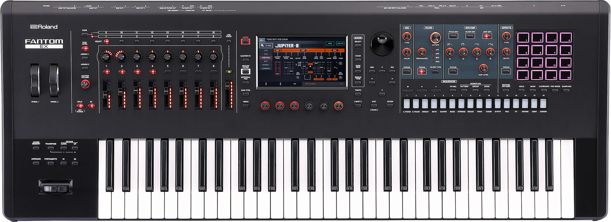 Roland FANTOM 6 EX 61-Key Workstation Keyboard Synthesizer w/ Adjustable Stand