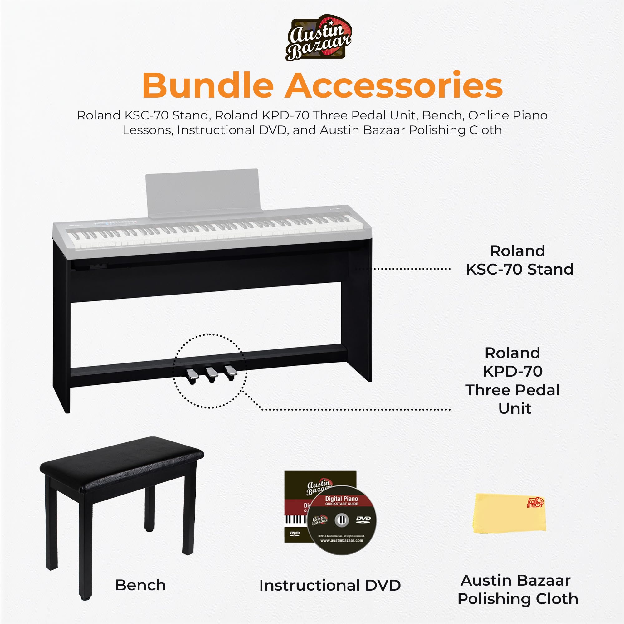 Roland FP-30X 88-Key Digital Piano - Black w/ Roland KSC-70 Stand