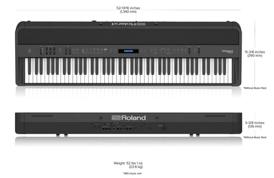 Roland FP-90X 88-Key Digital Piano - Black w/ Roland KSC-90 Stand