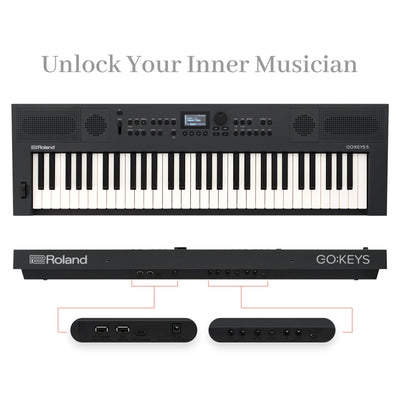 Roland GO:KEYS 5 Music Creation Keyboard - Graphite w/ Adjustable Bench