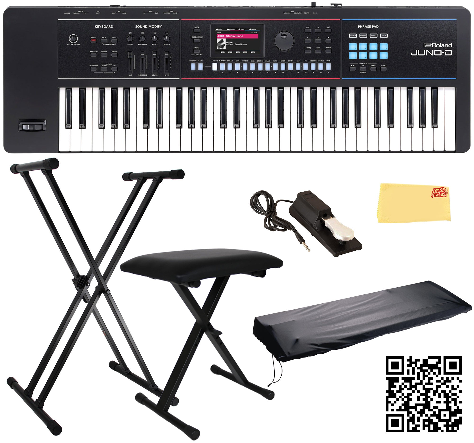 Roland JUNO-D6 61-Key Synthesizer w/ Adjustable Stand
