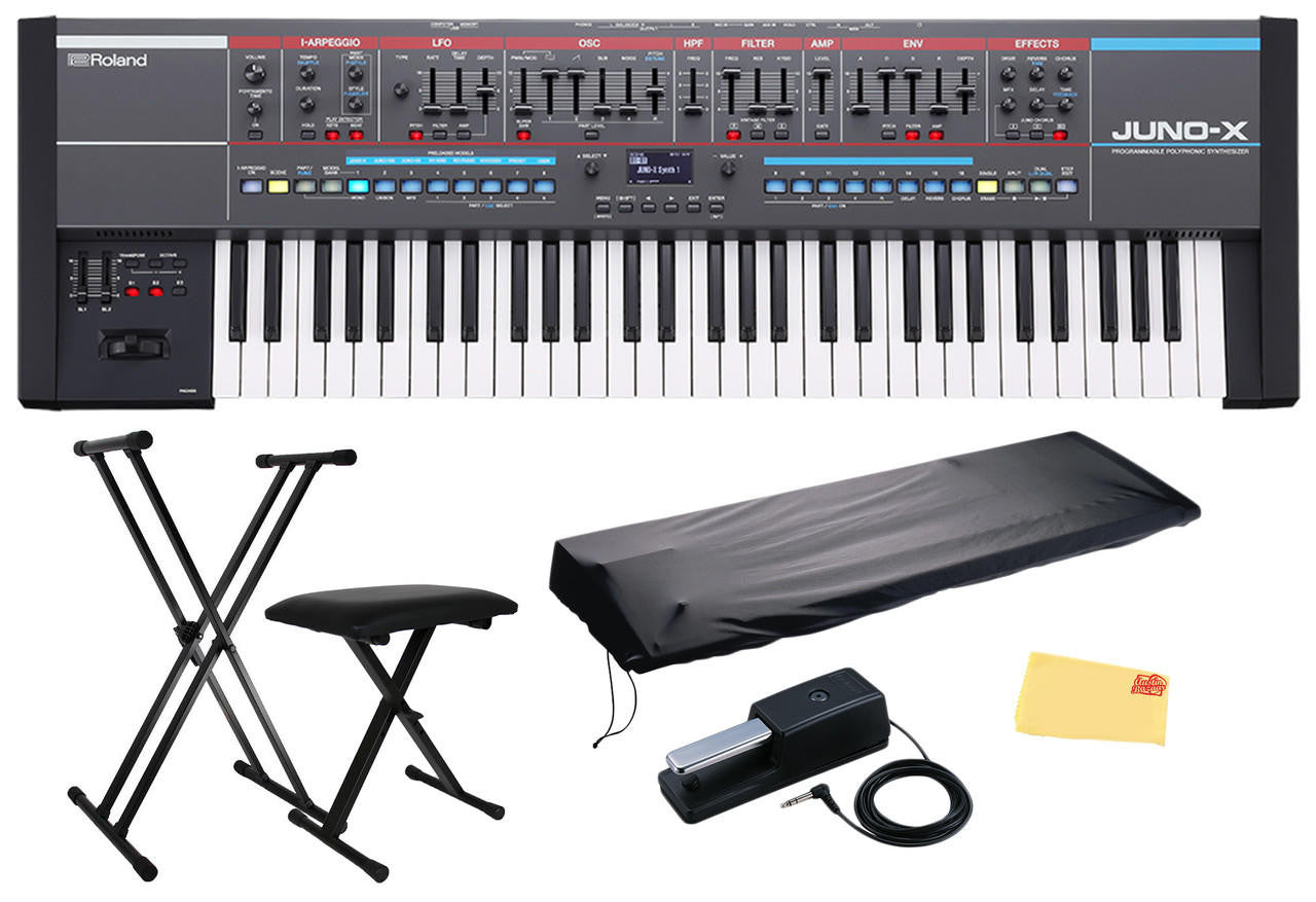 Roland Juno-X 61-Key Programmable Polyphonic Keyboard Synthesizer w/ Roland DP-10 Damper Pedal