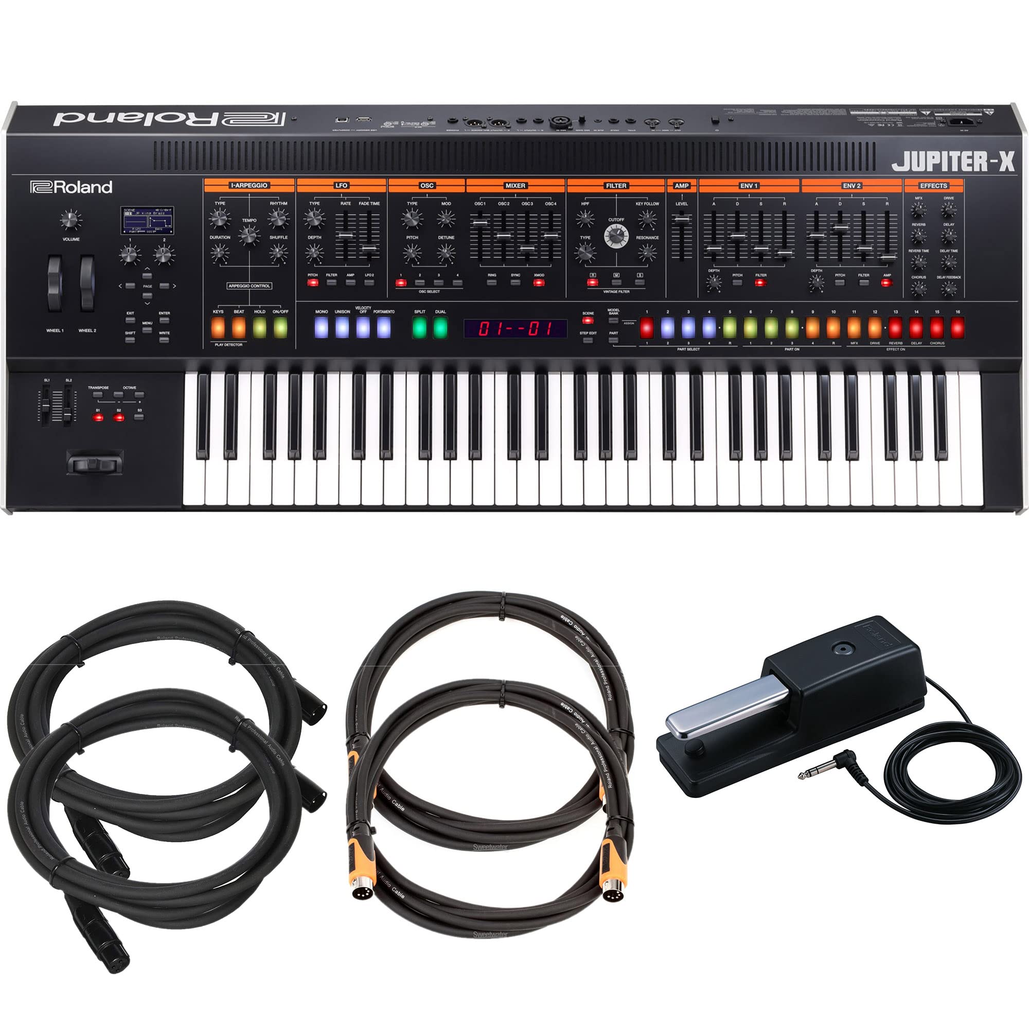Roland Jupiter-X Keyboard Synthesizer w/ Damper Pedal