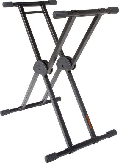 Roland KS-20X Spring-Loaded Double-Braced Keyboard Stand - Black w/ Damper Pedal