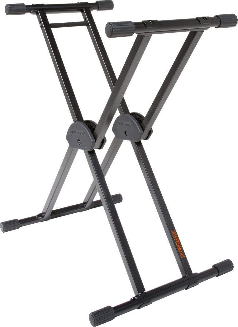 Roland KS-20X Spring-Loaded Double-Braced Keyboard Stand - Black w/ Damper Pedal
