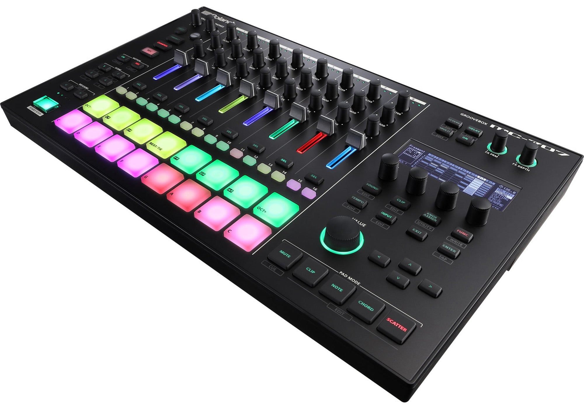 Roland MC-707 Groovebox Professional Music Production Workstation w/ Instrument Cable