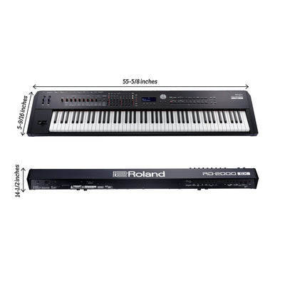 Roland RD-2000 EX 88-Key Stage Piano - Black w/ Adjustable Stand