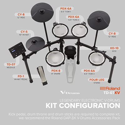 Roland TD-07KV V-Drums All-Mesh Electronic Drum Set
