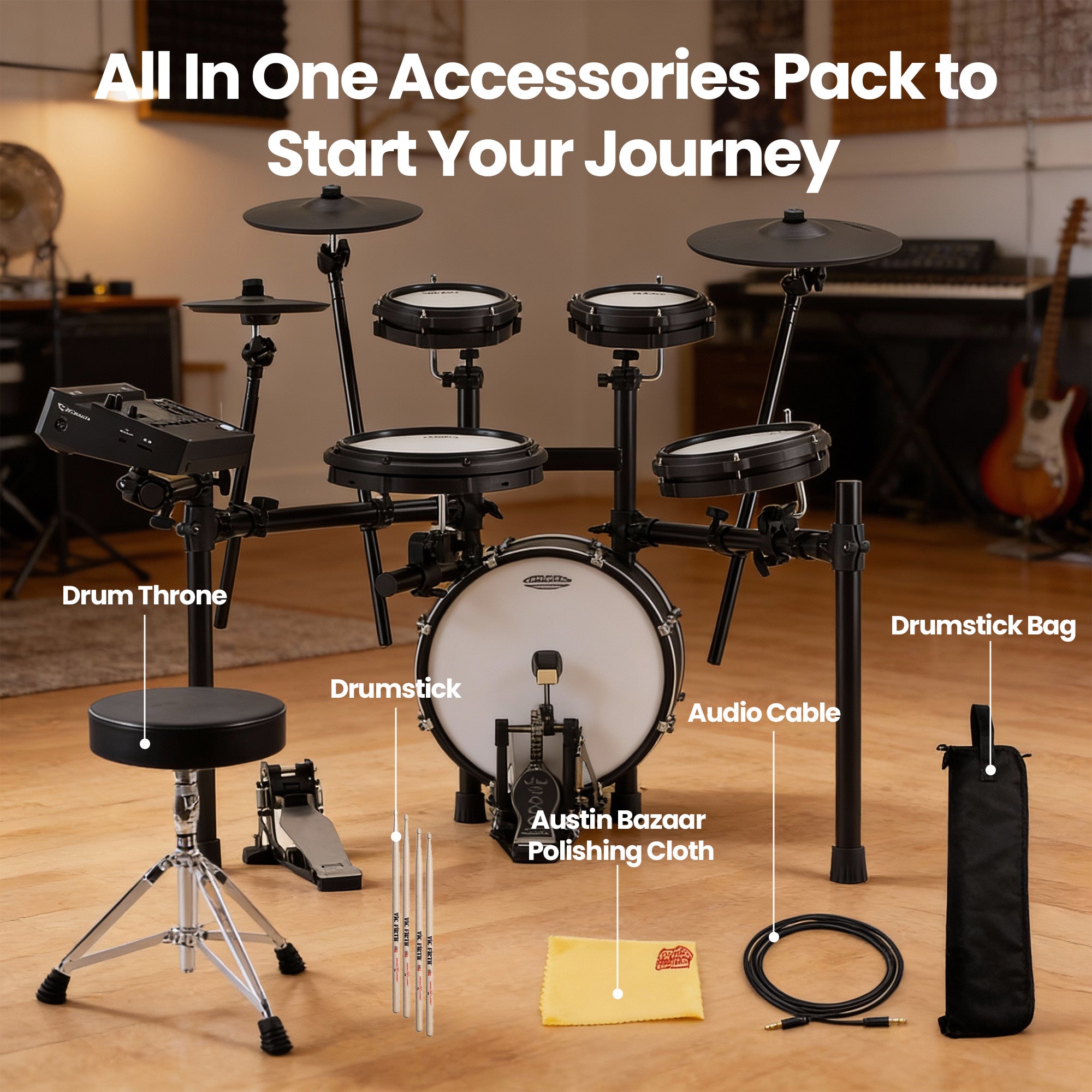 Roland TD313 V-Drums Electronic Drum Kit w/ Drum Throne
