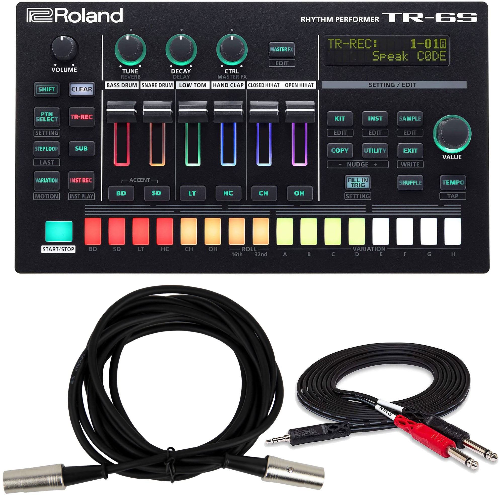 Roland TR-6S Rhythm Performer Compact Drum Machine w/ Stereo Breakout Cable