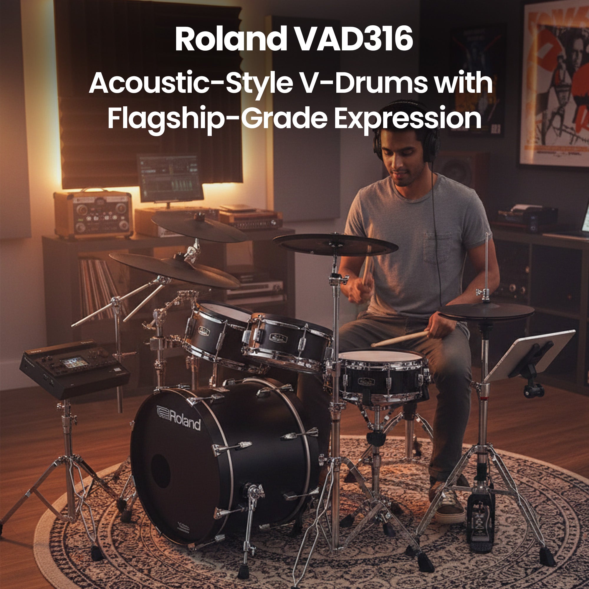 Roland VAD316 V-Drums Acoustic Design Electronic Drum Kit w/ Drumstick Bag