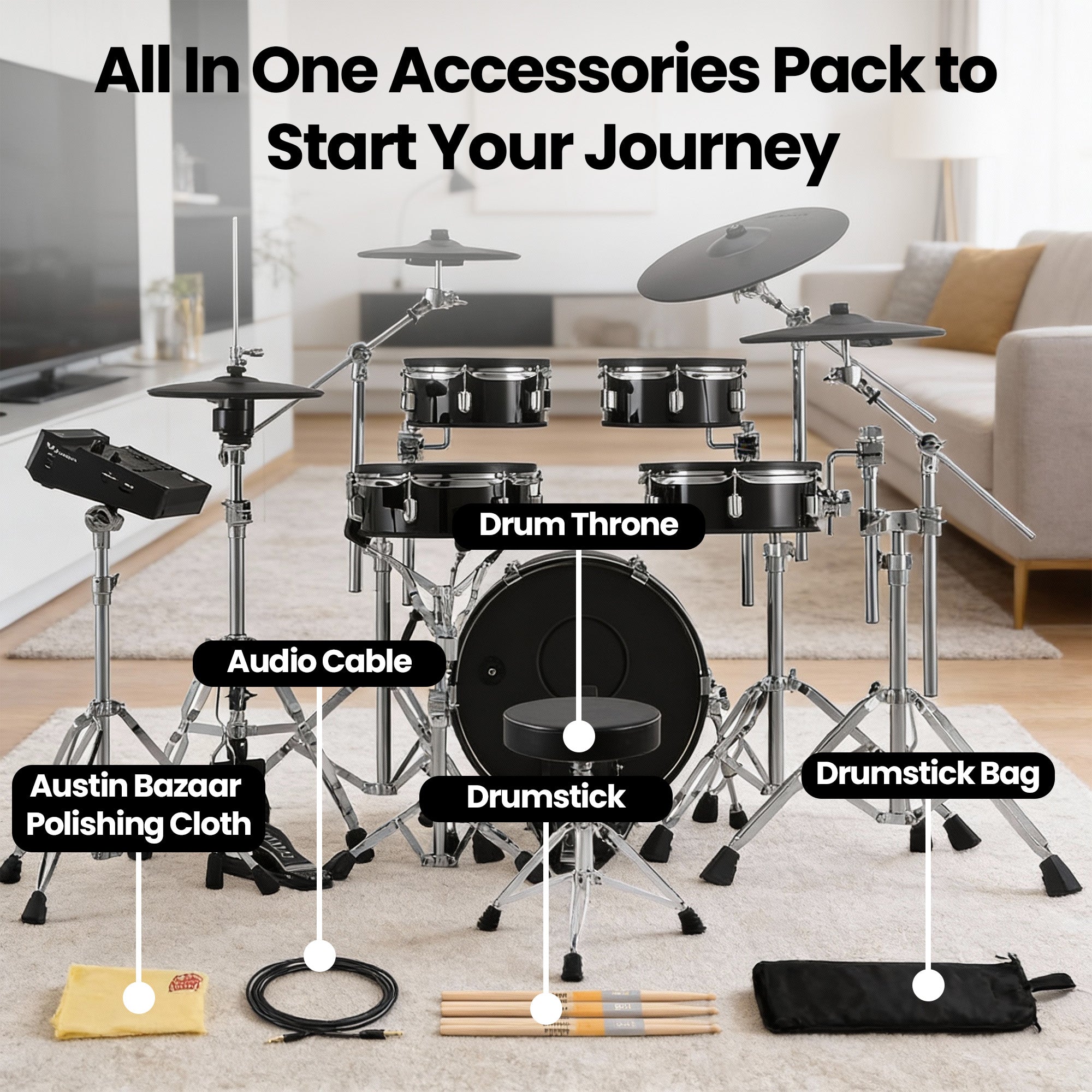 Roland VAD316 V-Drums Acoustic Design Electronic Drum Kit w/ Drum Throne