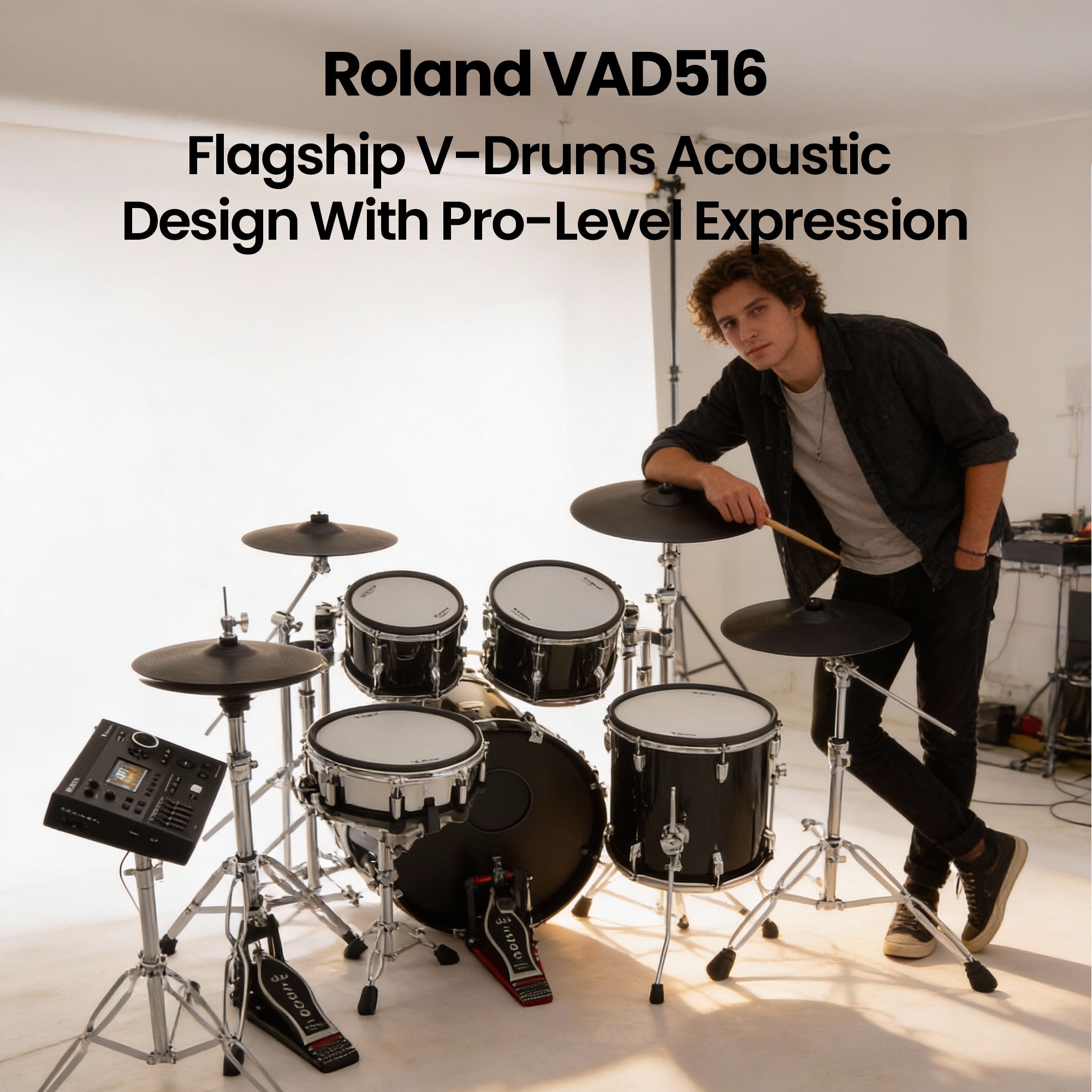 Roland VAD516 V-Drums Acoustic Design Electronic Drum Kit w/ Drumstick Bag
