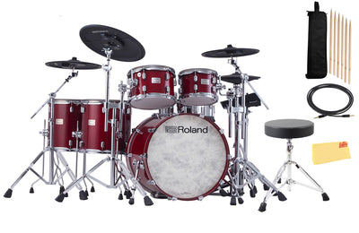 Roland VAD716-GC V-Drums Acoustic Design Electronic Drum Set - Gloss Cherry w/ Drum Throne