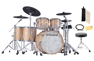 Roland VAD716-GN V-Drums Acoustic Design Electronic Drum Set - Gloss Natural w/ Drum Throne
