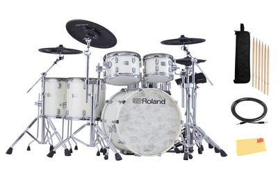 Roland VAD716-PW V-Drums Acoustic Design Electronic Drum Set - Pearl White w/ Audio Cable