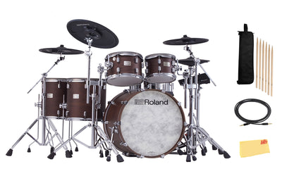 Roland VAD716 V-Drums Acoustic Design Electronic Drum Set - Satin Walnut w/ Drumstick Bag