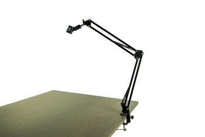 Shure MV7-K Podcast Microphone - Black w/ Desk Boom Arm Stand