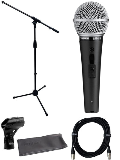 Shure SM48 Cardioid Dynamic Vocal Microphone w/ Boom Stand