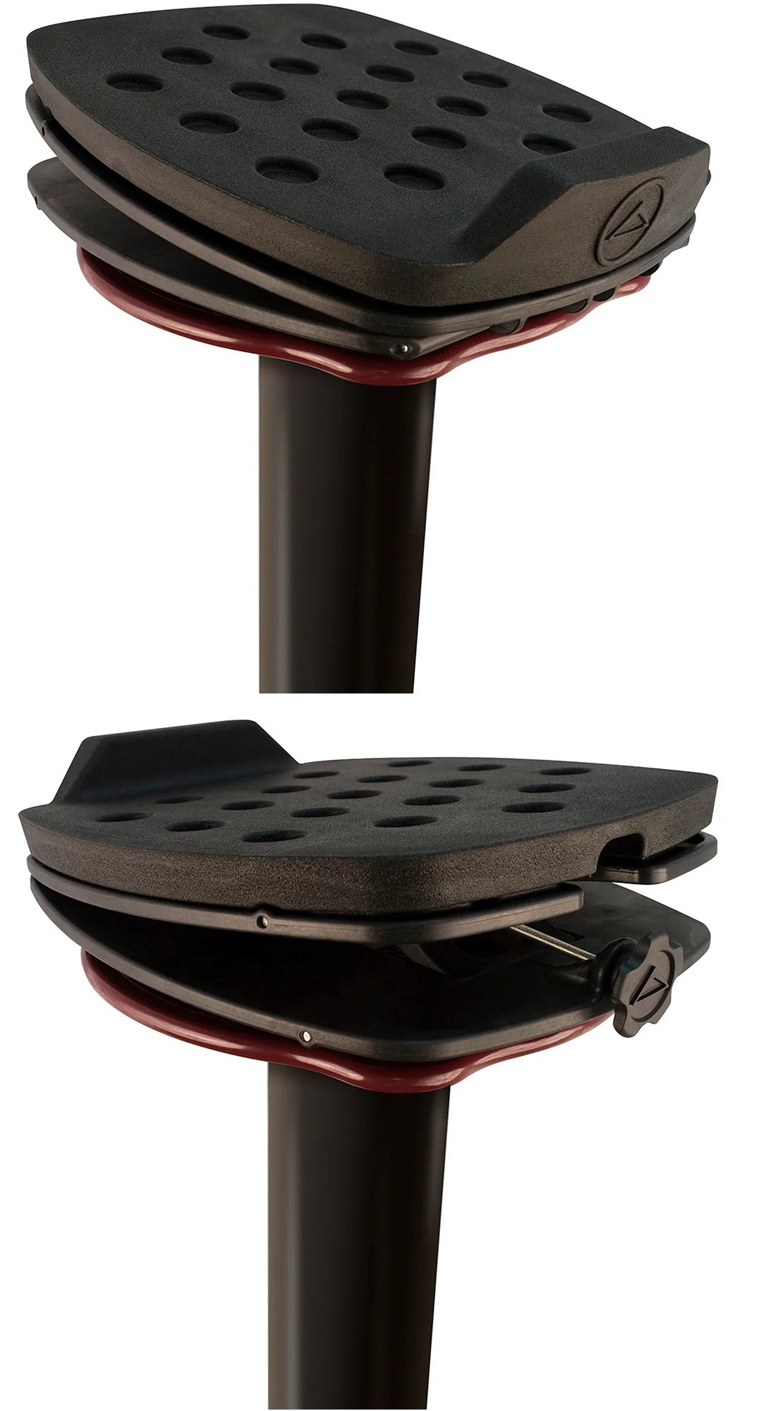 Ultimate Support MS-100R Studio Monitor Stand Pair - Red w/ Speaker Cables