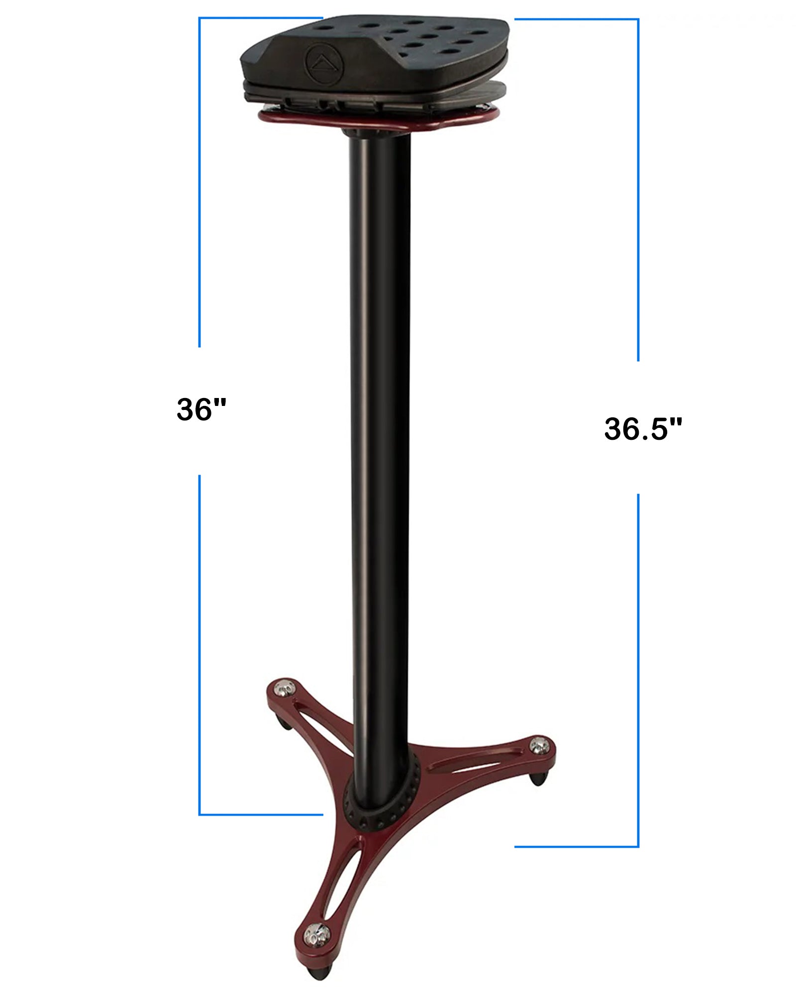 Ultimate Support MS-100R Studio Monitor Stand Pair - Red w/ Speaker Cables