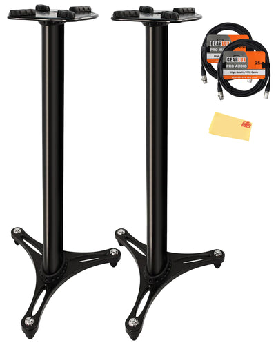 Ultimate Support MS-90/36B 36-Inch Studio Monitor Stand - Black w/ Speaker Cables