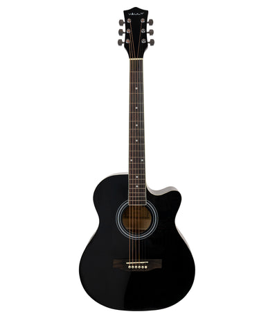 Vault EA-20 Full-Size Cutaway Acoustic Guitar - Black w/ Gig Bag