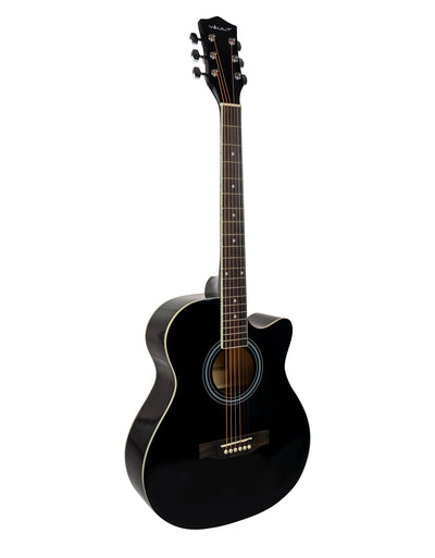 Vault EA-20 Full-Size Cutaway Acoustic Guitar - Black w/ Gig Bag