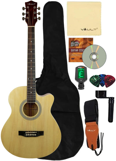 Vault EA-20 Full-Size Cutaway Acoustic Guitar - Natural w/ Gig Bag