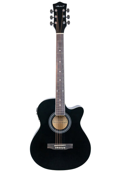Vault EA-20CE Full-Size Cutaway Acoustic-Electric Guitar - Black w/ Gig Bag