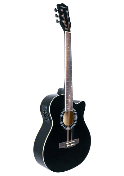 Vault EA-20CE Full-Size Cutaway Acoustic-Electric Guitar - Black w/ Gig Bag
