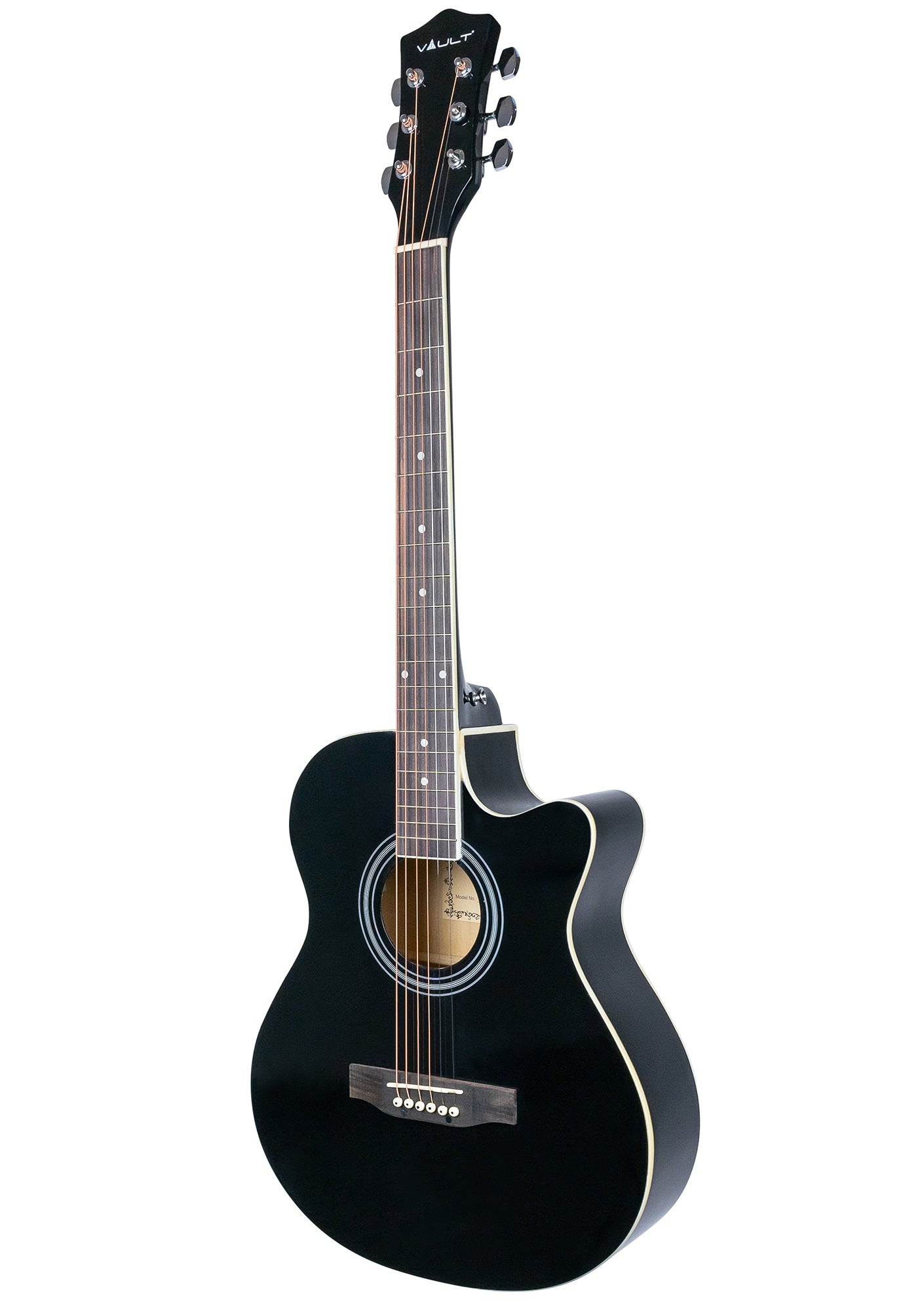 Vault EA-20CE Full-Size Cutaway Acoustic-Electric Guitar - Black w/ Gig Bag