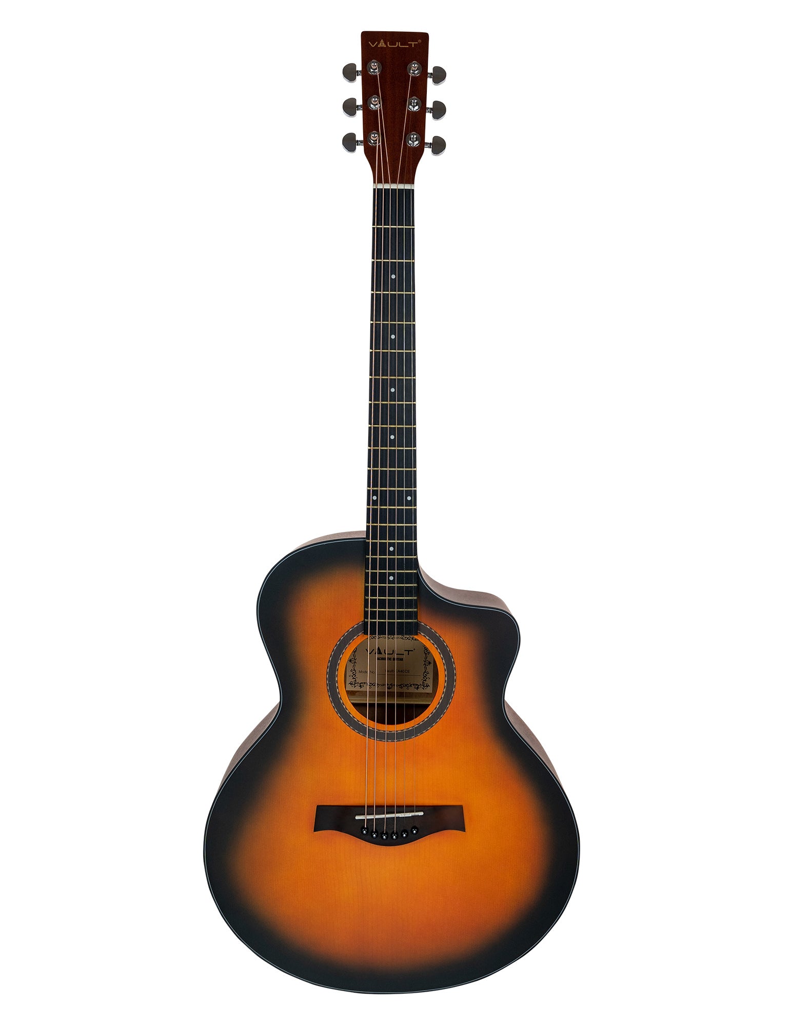 Vault EA-40 Full-Size Solid Spruce Top Cutaway Acoustic-Electric Guitar - Sunburst w/ Gig Bag