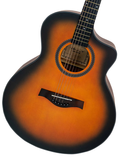 Vault EA-40 Full-Size Solid Spruce Top Cutaway Acoustic-Electric Guitar - Sunburst w/ Gig Bag