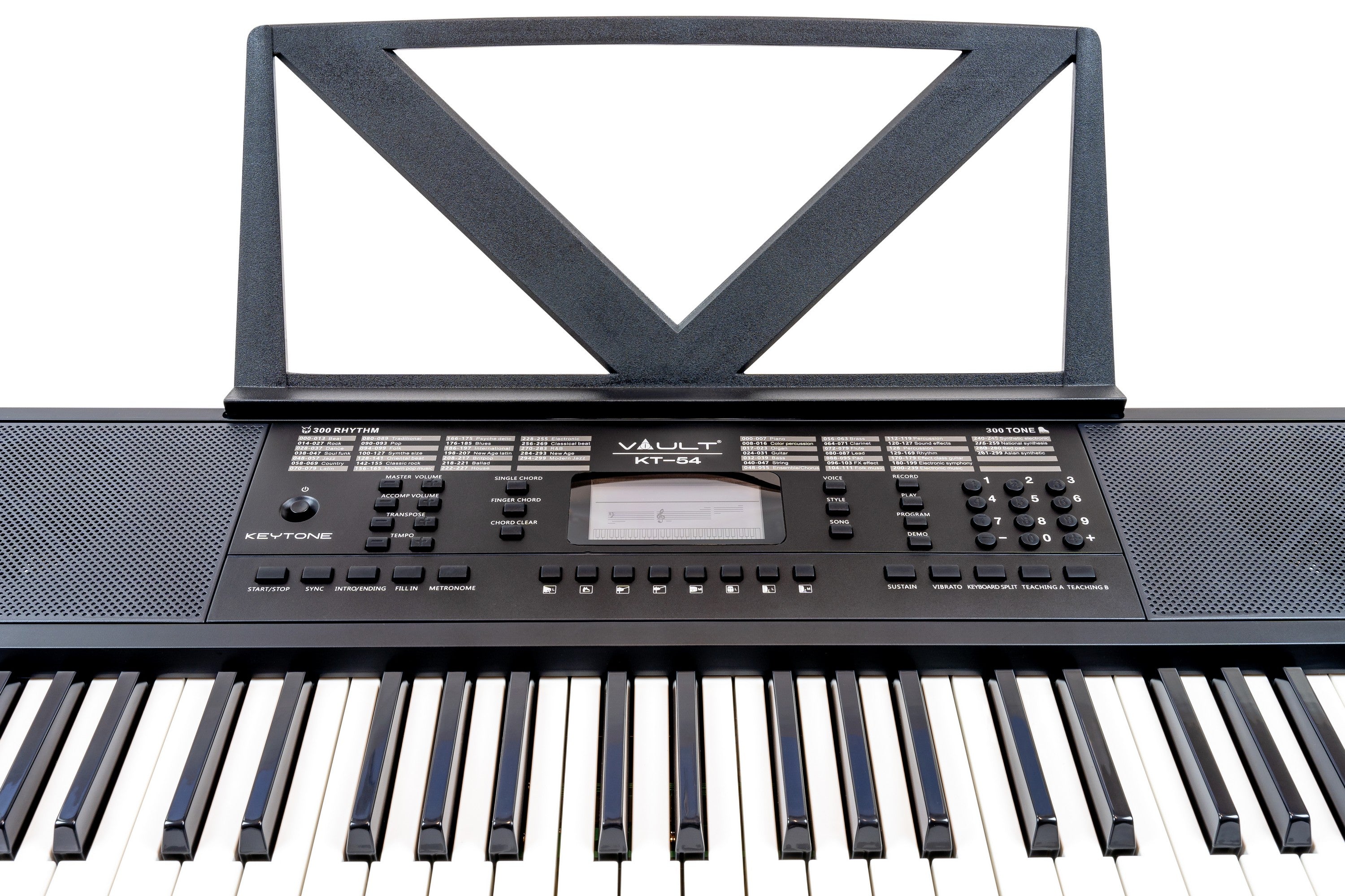 Vault KT-54 Keytone 54-Key Electronic Keyboard - Black
